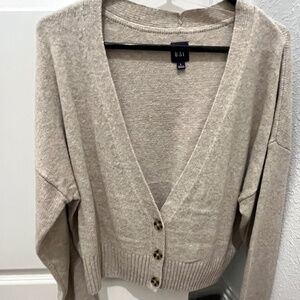 New Gap 3 button cardigan heather grey/cream